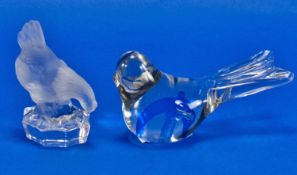 Two Glass Paperweights in the form of birds.