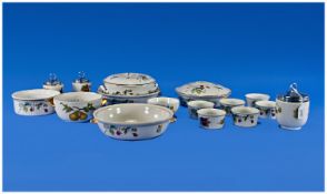 Royal Worcester Strawberry Fair Tableware, including tureens, six small dishes, pots, etc.