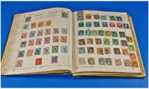 Green Truimph Stamp Album with many better stamps including Transvaal, USA and GB one penny reds.
