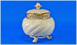 Royal China Works Worcester Blush Ivory Pot-Pourri Vase and Cover. Complete with inner cover and