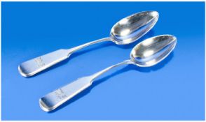 Two Matching Small Spoons. Russian hallmarks St Petersburg 84 zolatniki. 875 purity. Teodor Wemer &