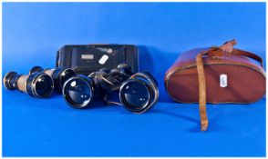Box Containing a Pair of Cased Binoculars, mid 20th century, a 1960`s / 70`s Kodak camera and a