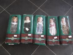 Five Various Country Collection Dolls, modern, in display boxes, comprising `Cherry`, `Poppy`, `