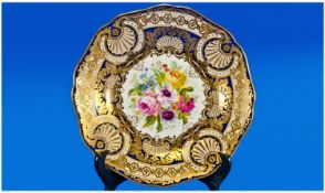 Cauldron Hand Painted Cabinet Plate, signed to front `S Pope`, depicting a floral still life