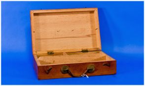 A Late 19th Century Small Wooden French Artist Box, with an engraved plaque to the top reading `