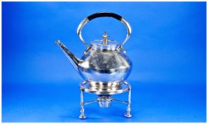 James Deakin And Sons EP Spirit Kettle And Stand, In The Christopher Dresser Style. Height 12½