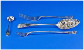 A Small Collection Silver Featuring George III Silver Berry Spoon. 1. Hallmark London 1797, 57.9
