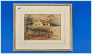 Frederica Percival (Fl. 1860-1880). Elmley Lodge - dated 1860. Watercolour over pencil. 6 3/4 x 9.5