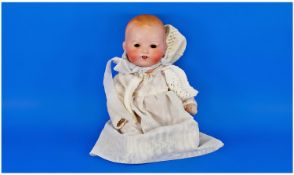 Armand Marseille `Dream Baby` Bisque Head Doll, brown sleeping eyes, present but not in place, open
