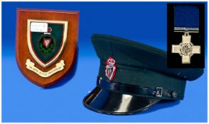 Ulster Constabulary Peak Cap, Plaque And George Cross Boxed Replicas.