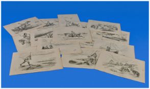 Collection of 15 Sporting Prints by Hope Crealocke. 1884.