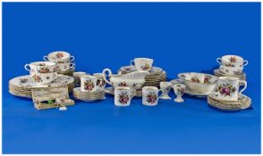 Royal Worcester `Roanoke` Part Dinner Set, comprising 6 cups and 6 saucers, 6 soup bowls and
