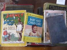 Collection of Old Books including Dr Benjamin Spock baby and child book, Holy Bible,  J Roland