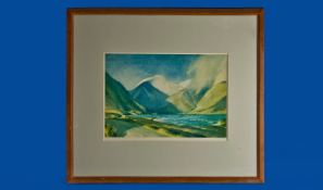 A Signed Artist Proof Print pencil signed to the margins by W.Heaton Cooper. Titled Wind & Sun,