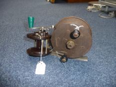 Penn No 85 Fishing Reel Together With A Early 20thC Sea Reel.
