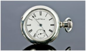 Waltham Watch Co. 19th Century Fine Silver Grade Open Faced Pocket Watch. Date 1882. Heavy Dueber