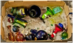 Box Containing a Collection of Decorative Glassware, mainly 20th century.