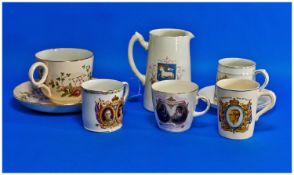 8 Pieces of Pottery Memorabilia. Preston Guild 1922 jug, Preston Guild 1922 cup and saucer, 3