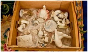 Box Containing a Collection of Various Spanish Figures, including Lladro Collectors Society plaque,