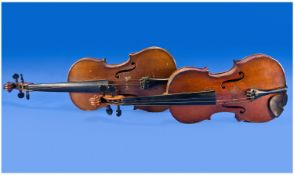 Factory made violin and case. + 1 other