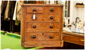 Victorian Mahogany Miniature Chest of Drawers, comprising two short drawers over three long