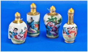 Oriental Style Pottery Scent Bottles decorated with erotic scenes.