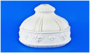 Late Victorian White Opaline Frosted Glass Light Shade, with moulded decoration, measuring 8¼