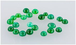 Loose Gemstones, Collection Of 23 Round/Oval Cut Emeralds. Estimated Weight 11.60cts