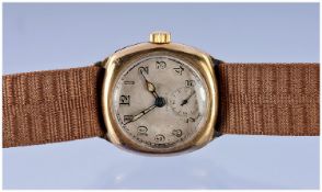 Swiss Crusader 9ct Gold Cased Manual Wind Wrist Watch with compensated movement. Hallmark 1941