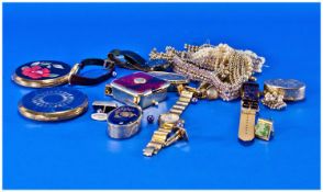 Collection of Costume Jewellery comprising watches, cufflinks, brooches