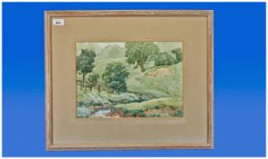 Mid 20th Century Scottish School Watercolour- Landscape. 10 1/4 x14.5 inches. Indistinctly stamped