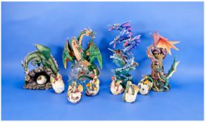 Fantasy Dragon Collection Figures: 1) Bognidor, 2) Avigadere and the Cavern, 3) Mystical Dragons,
