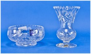 Edinburgh Crystal Small Cut Glass Bowl, together with a Mayfair Bohemian Czechoslovakian small