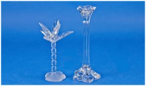 Swarovski Silver Crystal Palm Tree 5.5`` in height. Plus a Swarovski Crystal Rose Vase. 6.75`` in