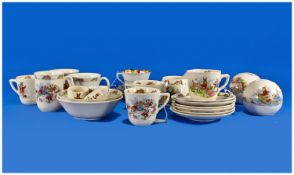 Royal Doulton Bunnykins Collection of Tableware, comprising soups cups, tea cups, saucers, side