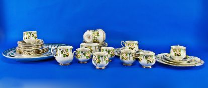 Phoenix Part China Teaset comprising side plates, cups, saucers, 2 sandwich/cake plates and 2
