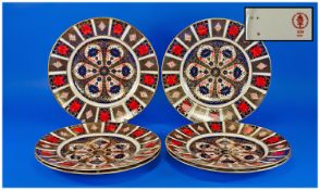 Royal Crown Derby Imari Pattern Set of Six Cabinet Plates, pattern no 1128. Date 1983. Each 10.5