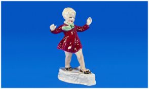 Royal Worcester Figure, Month Of The Year Series `January`. Model number RW 3452. Modeller Freda