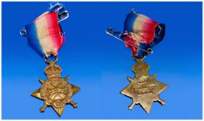 World War 1 1914 Bronze Star, awarded to 19487 Pt. Wilkinson, LN.Lan.R