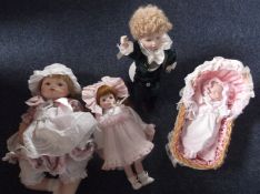 Life Like Baby Doll, in Moses basket, Connie Walker `Jessica` Doll, Musical Porcelain Doll and boy
