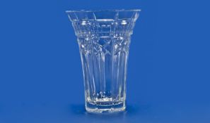 Waterford Very Fine Cut Crystal Vase, flared neck with Lismore design. Mint condition. 10`` in
