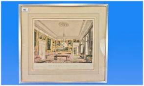 Thomas Shotter Boys (British 1803-1874). The striped drawing room - Apsley house. Proof hand