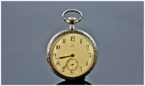 Omega Early 20th Century Silver Open Faced Pocket Watch Grand Prix Winner, Paris 1900. With