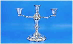 A Silver 3 Branch Candelabra of Good Quality and Appearance. c.1920`s. Stamped Sterling 925. 27ozs