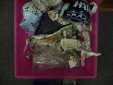 Mixed Box Lot, 5 various glass bowls, glass vase, 2 paperweights, carved wooden figure,