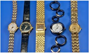 Collection of Five Ladies Wristwatches, Comprising Avia Classic, Raymond Weil 9924, Rotary Ref
