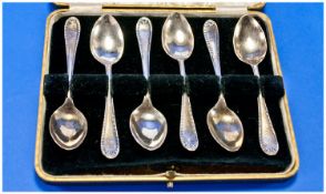 E. Viner Silver Set Of Six Teaspoons. Hallmark Sheffield 1993. Boxed. 81 grams.