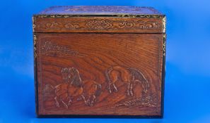 A Very Unusual Large Japanese Natural Wood Ground Box, possibly Keyaki wood, of the finest quality