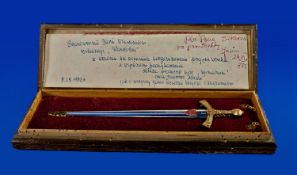 PRESENTATION SWORD in Wooden Case.
