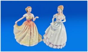 Royal Doulton Figures `Claire` HN 3646, issued 1994-2000. 8`` in height, together with ` Deborah`